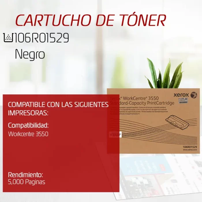 CARTUCHO DE TONER XEROX 106R01529 Negro Standar