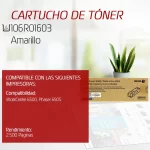 CARTUCHO DE TONER XEROX 106R01603 YELLOW PHASER 6505 2.500 PAGINAS