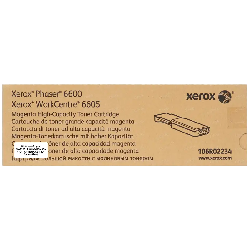 CARTUCHO DE TONER XEROX 106R02234 MAGENTA PHASER 6600/WC 6605 6.000 PAGINAS