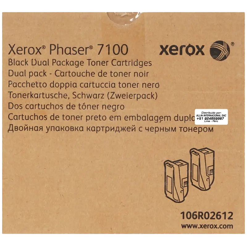 CARTUCHO DE TONER XEROX 106R02612 BLACK DUAL PACK (PH 7100) 10 KPG