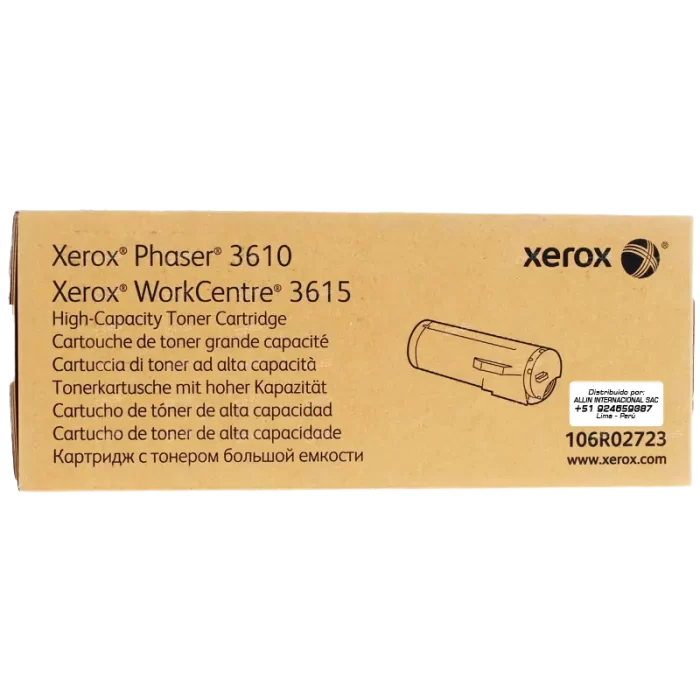 CARTUCHO DE TONER XEROX 106R02723 NEGRO 14.000 PAGINAS