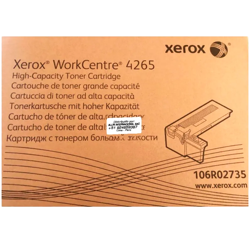 CARTUCHO DE TONER XEROX 106R02735 NEGRO PARA WC 4265 25,000 PAGINAS