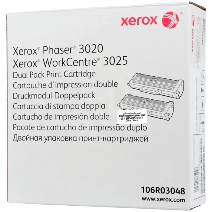 CARTUCHO DE TONER XEROX 106R03048 NEGRO DUAL PACK 3.000 PAGINAS