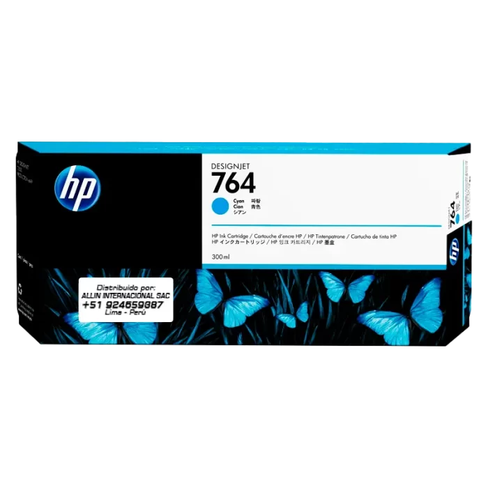 TINTA HP 764 C1Q13A CYAN 300ML HP DESIGNJET T3500