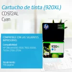 TINTA HP 920XL CYAN CD972AL 700 PAGINAS