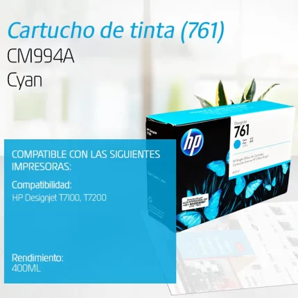TINTA HP CM994A 761 CYAN DESIGNJET T7100 400ML