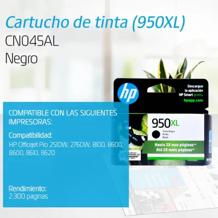 TINTA HP CN045AL 950XL NEGRO 2.300 PAGINAS