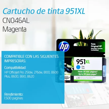 TINTA HP 951XL CYAN CN046AL 1.500 PAGINAS