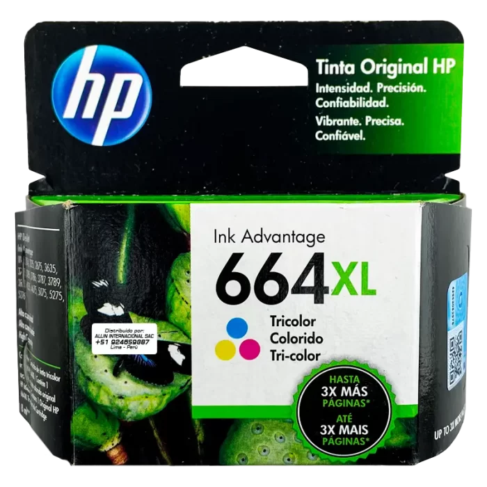 TINTA HP 664XL TRICOLOR F6V30AL 480 PAGINAS