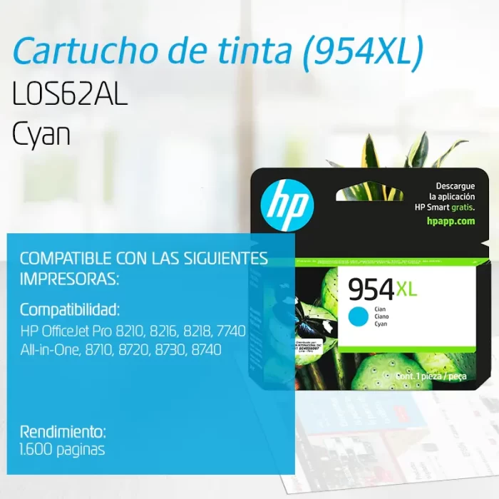 TINTA HP L0S62AL 954XL CYAN 1.600 PAGINAS