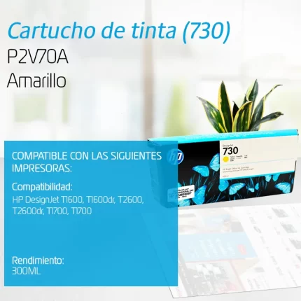 TINTA HP P2V70A (730) DESIGNJET 300ML YELLOW