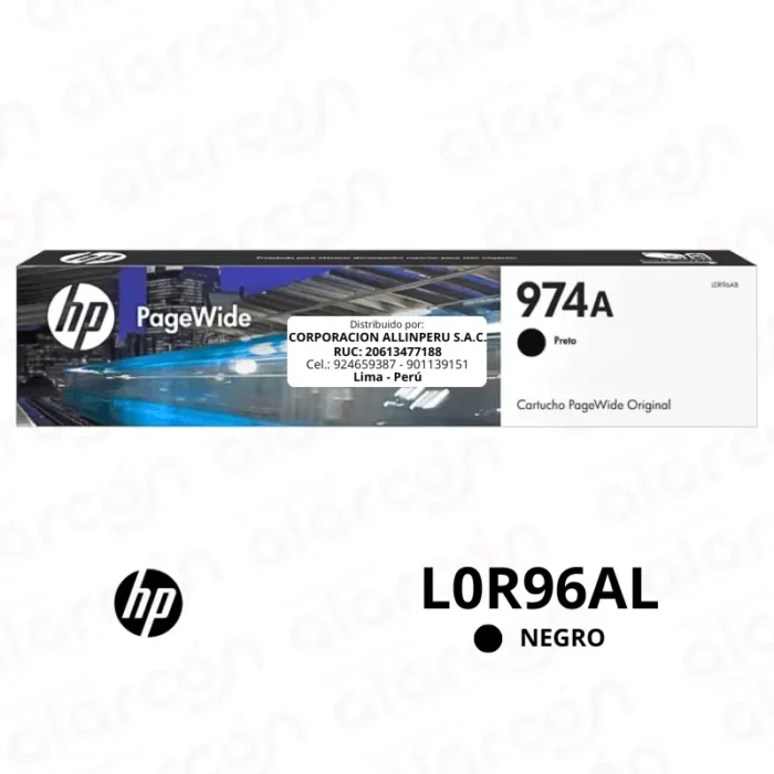 Tinta HP 974A Negro L0R96AL PageWide 3,500 Páginas