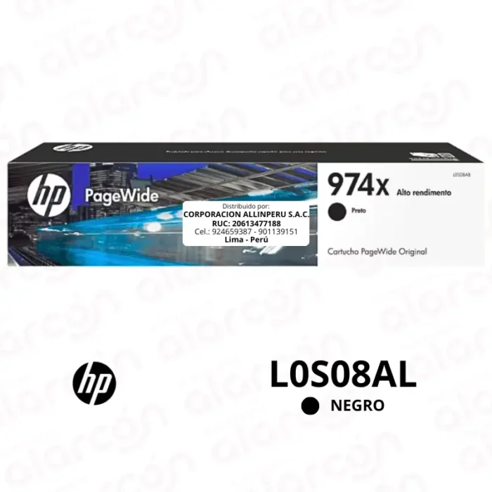 Tinta HP 974X Negro L0S08AL | Original 10,000 páginas