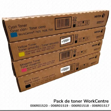 Toner Xerox para WorkCentre 7525, 7530, 7535, 7545, 7555, 7556, 7830, 7835, 7845, 7855, 7970 Original 006R01520, 006R01519, 006R01518, 006R01517