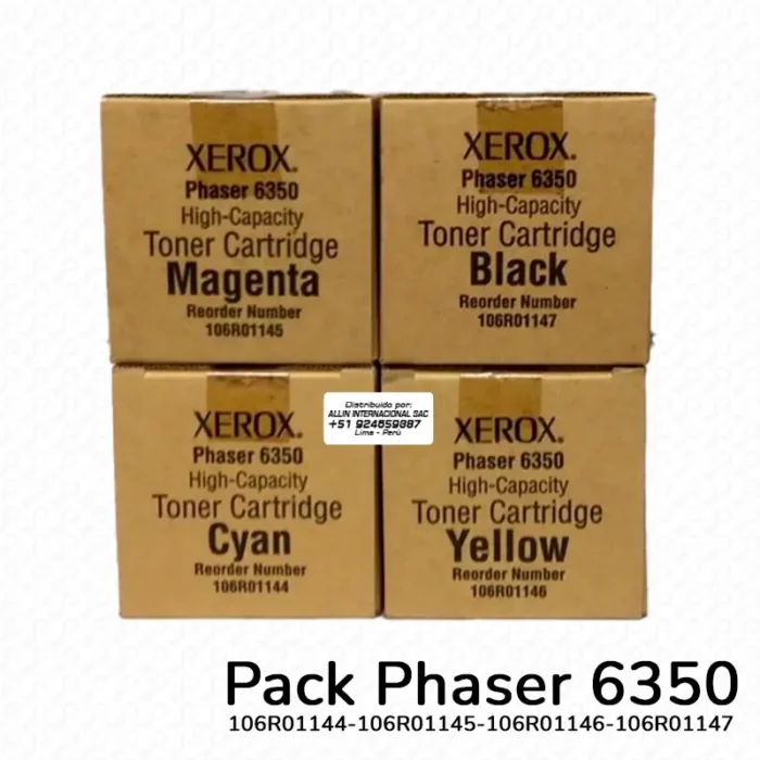 Toner Xerox Phaser 6350, 6300 Pack Original