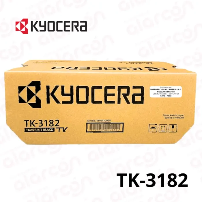 Cartucho Toner Kyocera TK-3182 Negro Ecosys P3055DN, Ecosys M3655IDN