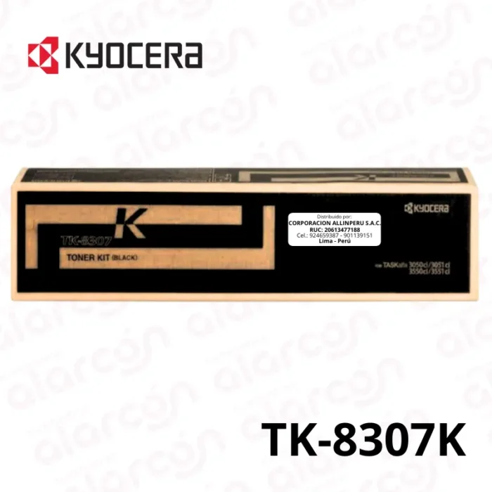 Cartucho de Toner Kyocera TK-8307K color Negro