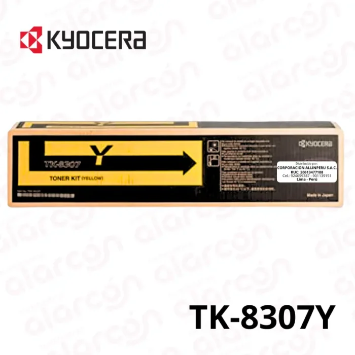 Cartucho de Toner Kyocera TK-8307Y Amarillo para 3050CI