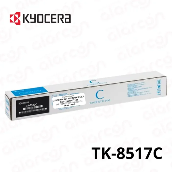 Cartucho de Toner Kyocera TK-8517C Cian para impresoras 5052ci, 6052ci