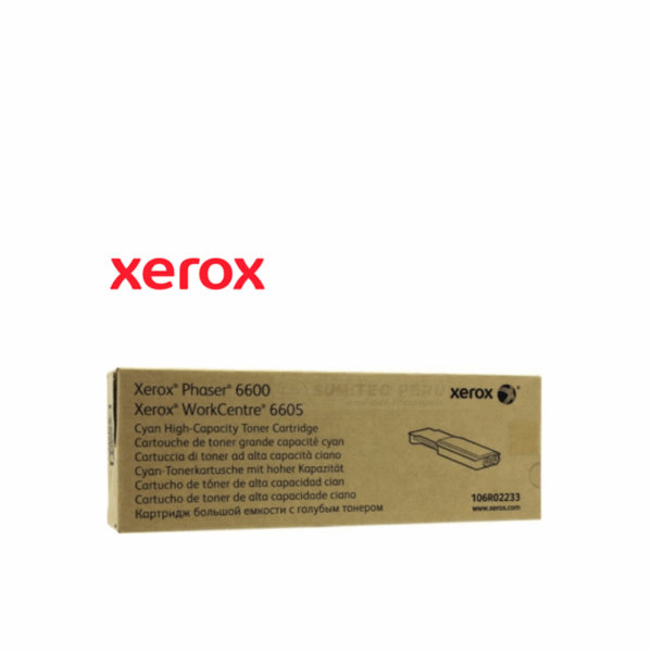 TONER XEROX 106R02233 CYAN PHASER 6600/WC 6605 6.000 PAGINAS