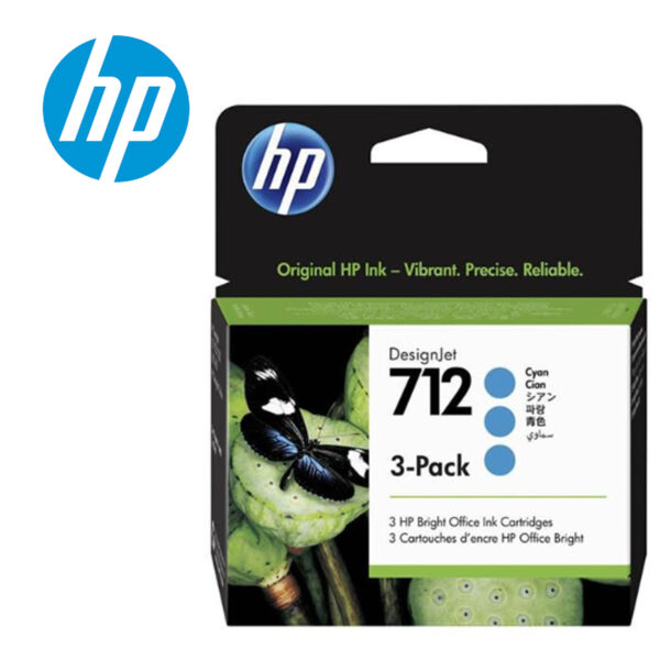TINTA HP 3ED77A 712 DESIGNJET 3 PACK 29ml CYAN