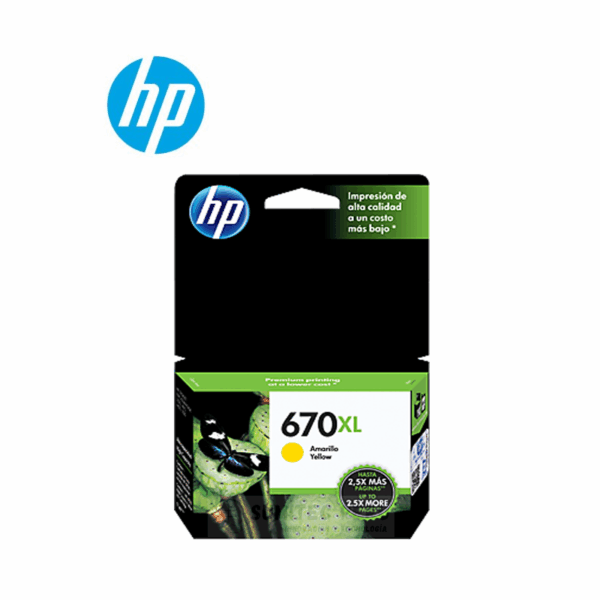 TINTA HP CZ120AL 670XL YELLOW 750 PAGINAS