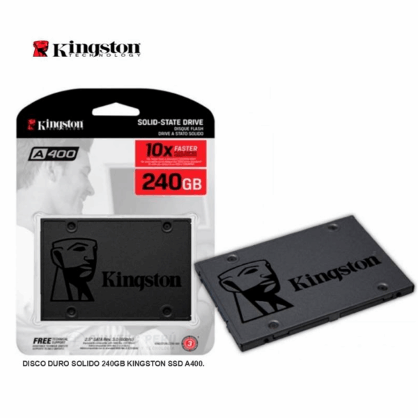 Disco Solido Kingston 240GB A400, SATA 6Gb/s, 2.5", 7mm, TLC.