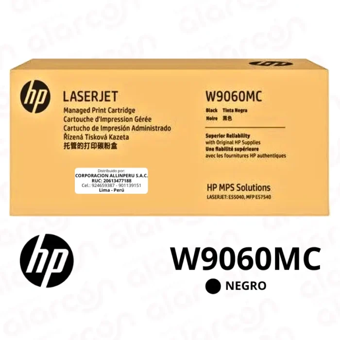 Toner HP W9060MC Negro Cartucho Original | 16,000 Páginas