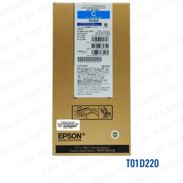 Bolsa de Tinta Epson T01D220 Cyan wf-c529