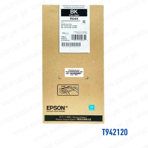 Bolsa de Tinta Epson T942 original Negro
