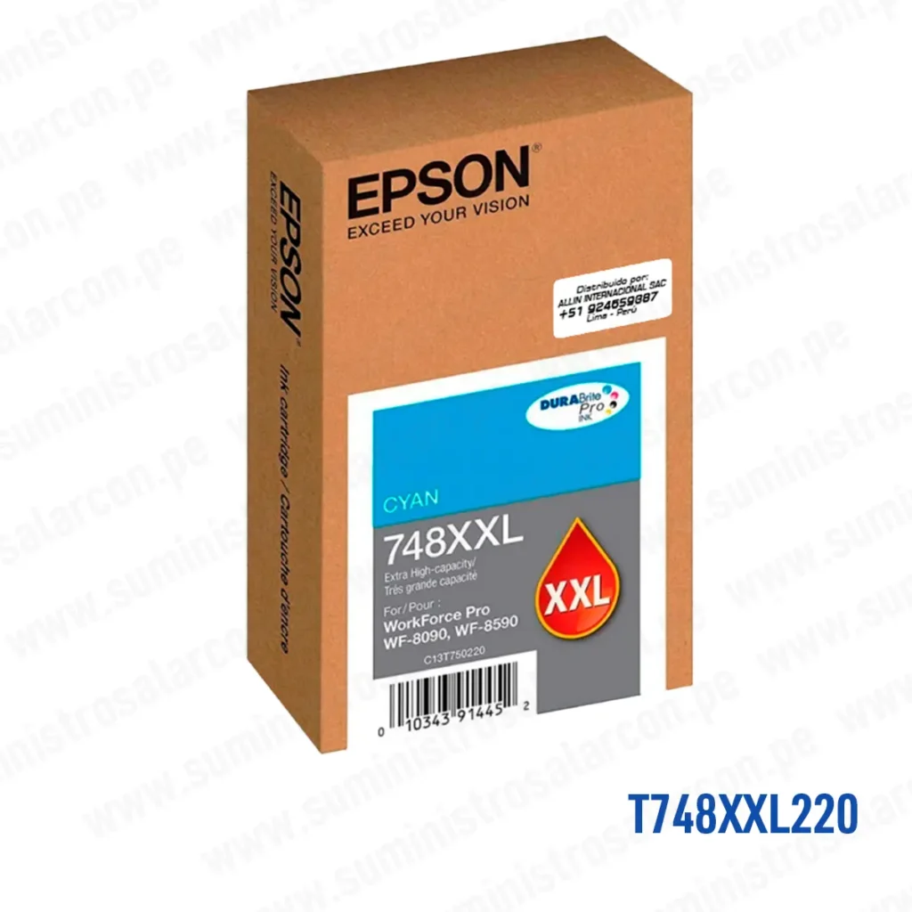 Cartucho Tinta Epson T748XXL220 748XXL Cyan