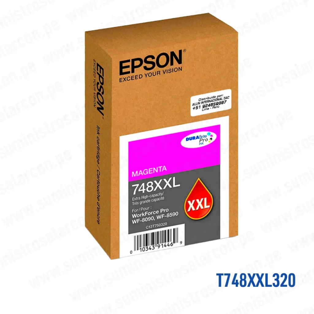 Cartucho Tinta Epson T748XXL320 748XXL Magenta