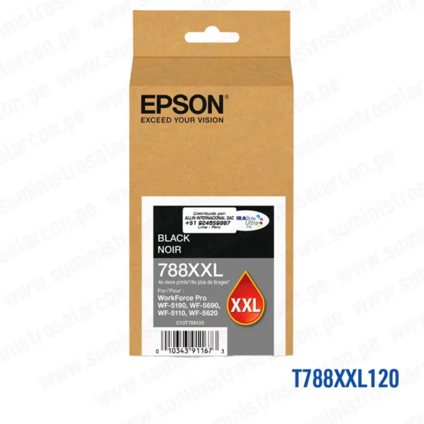Cartucho Tinta Epson T788XXL120 788XXL Negro
