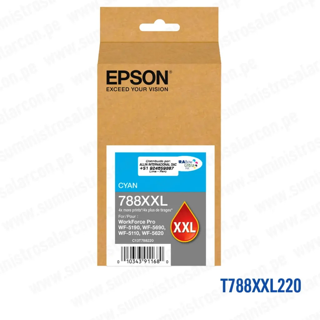 Cartucho Tinta Epson T788XXL220 788XXL Cyan