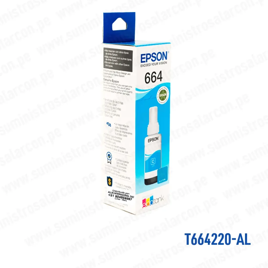 Tinta Epson T664220-AL Cyan
