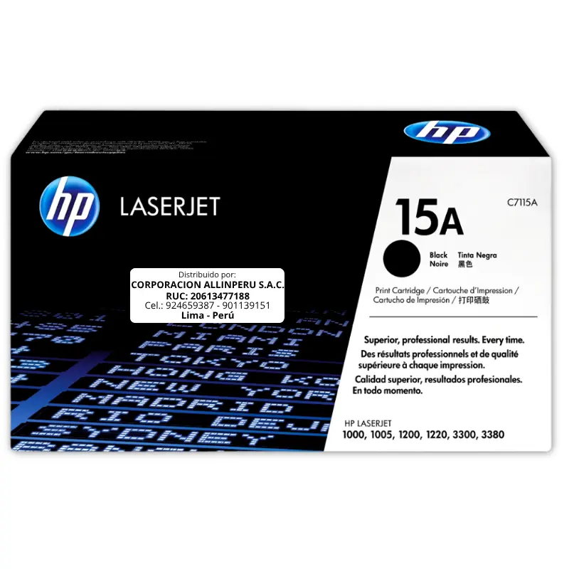 Toner HP C7115A 15A LaserJet.1200 Negro 2