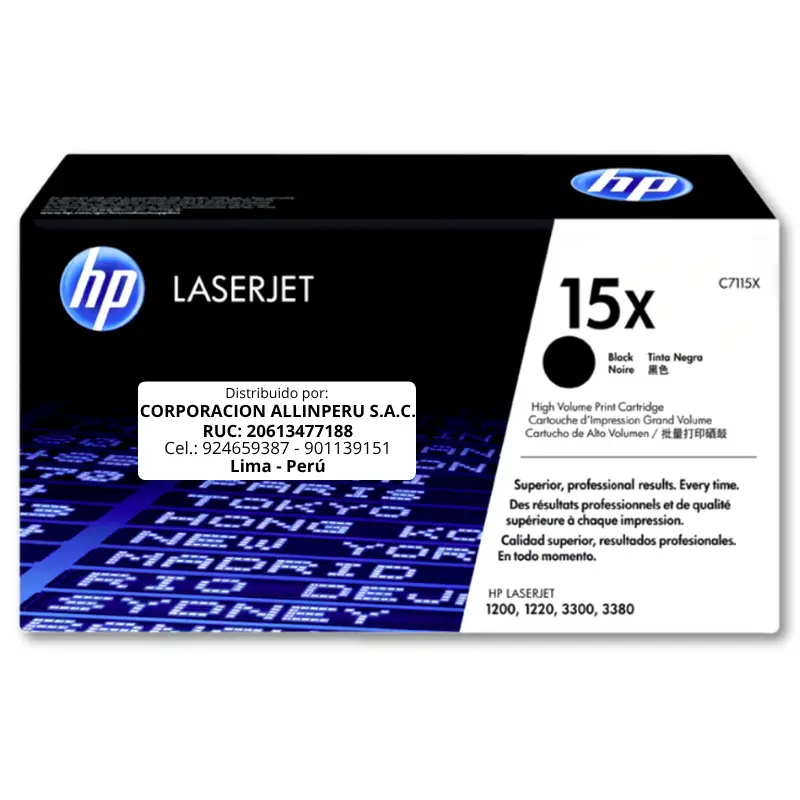 Toner HP C7115X 15X LaserJet.1200 Negro 3