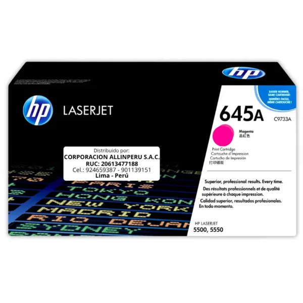 Toner HP C9733A 645A LaserJet. 5500 Magenta 12.000 Páginas