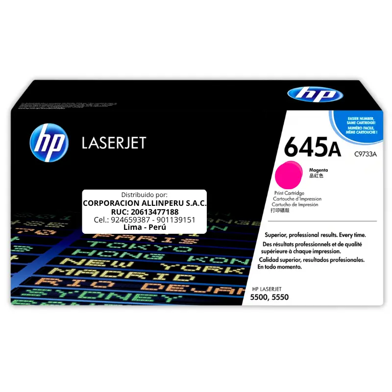 Toner HP C9733A 645A LaserJet. 5500 Magenta 12.000 Páginas