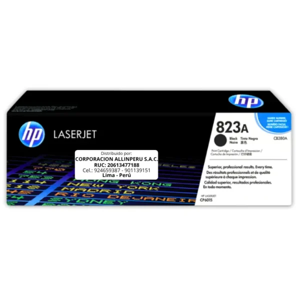 Toner HP CB380A 823A LaserJet CP6015N Negro 16.000 Páginas