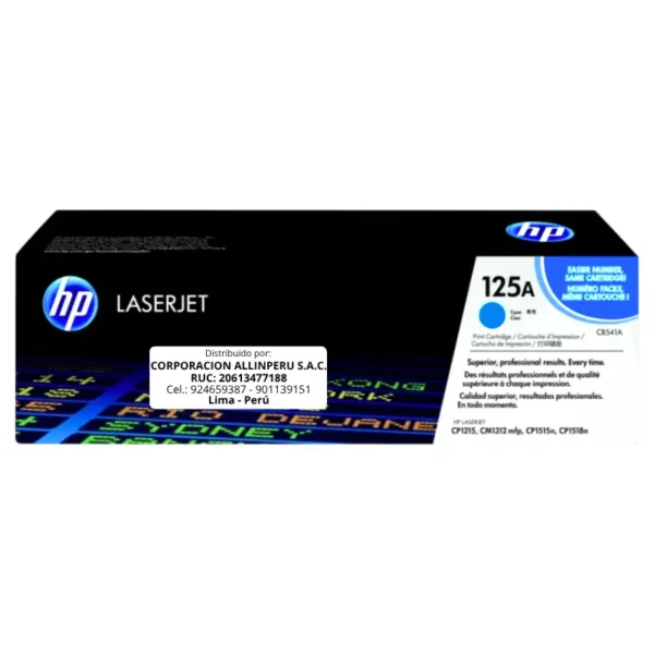 Toner HP CB541A 125A LaserJet.1214N Cyan  1.400 Páginas