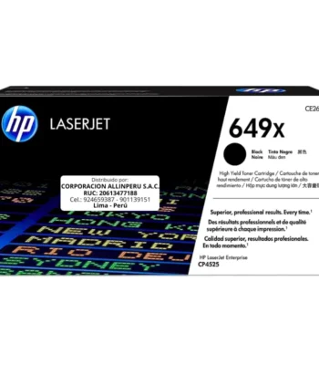 Toner HP CE260X 649X LaserJet. CP4525 Negro 17.000 Páginas