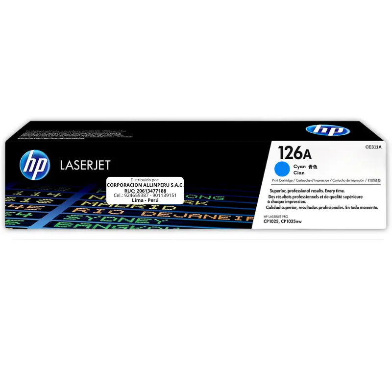 Toner HP CE311A 126A LaserJet. CP1025 Cyan 1.000 Páginas