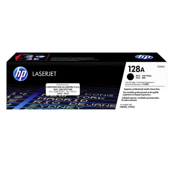 Toner HP CE320A 128A LaserJet. CM1415 Negro 2.1000 Páginas