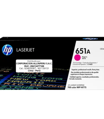 Toner HP CE343A 651A LaserJet M775 Magenta 16.000 Páginas