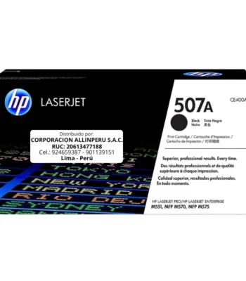 Toner HP CE400A 507A LaserJet. M551 Negro 5.500 Páginas