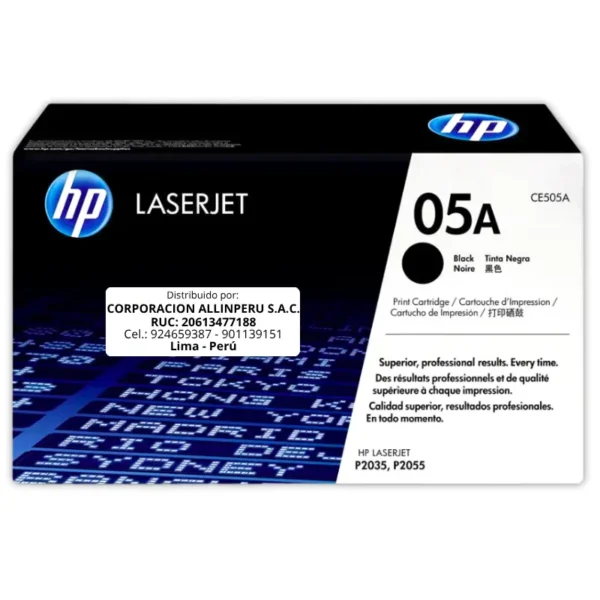 Toner HP CE505A 05A LaserJet P2035 Negro 2.300 Páginas