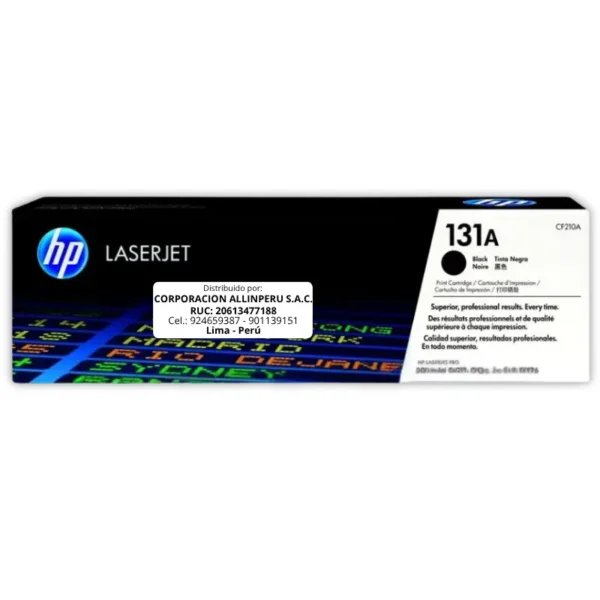 Toner HP CF210A 131A LaserJet M251 Negro  1.600 Páginas