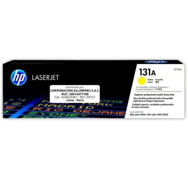 Toner HP CF212A 131A LaserJet M251 Amarillo 1.600 Páginas