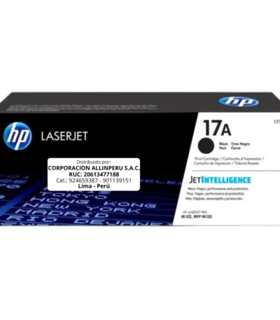 Toner HP CF217A 17A LaserJet M102W Negro 1.600 Páginas